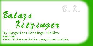 balazs kitzinger business card